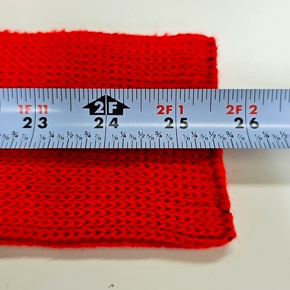 Vintage Red Leg Warmers, Sweater Knit - Picture 5 of 5
